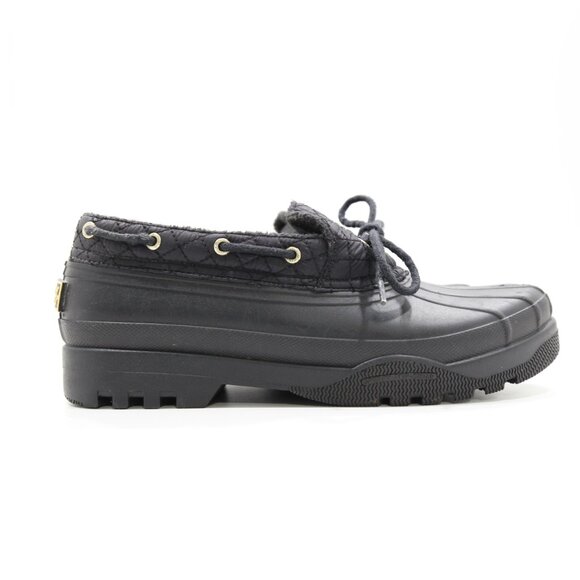 Sperry Duckling Black Rubber & Quilted Nylon Short Rain Boots - 10 - Picture 3 of 7